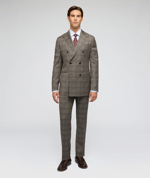 Traje Príncipe de Gales gris plomo y azul claro