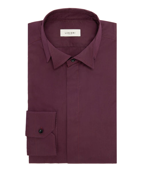 Camisa de ceremonia en algodón burdeos