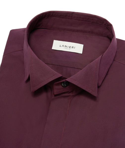 Camisa de ceremonia en algodón burdeos