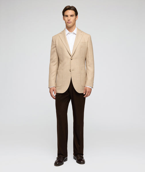 Chaqueta en grisalla de lana color beis