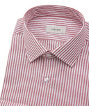 Chemise Coton et Lin Rayé Rouge