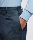 Traje Solaro en lana de espiga verde azul
