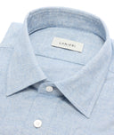 Camicia Flanella Tinta Unita Azzura