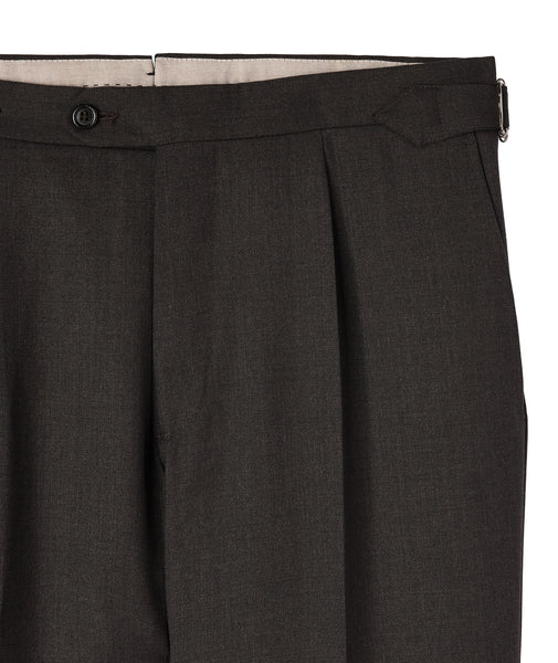 Pantaloni Su Misura marroni in flanella di lana