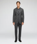 Traje hecho a medida para hombre gris en twill de lana