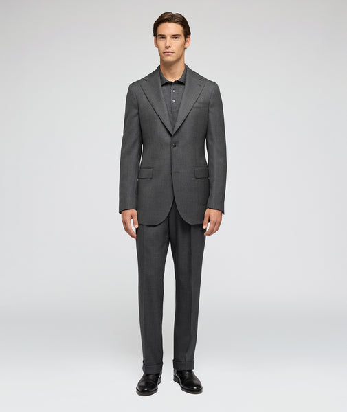 Costume Sur Mesure pour Homme gris en twill de laine