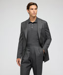 Traje hecho a medida para hombre gris en twill de lana