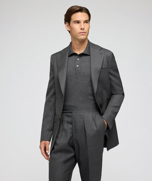 Costume Sur Mesure pour Homme gris en twill de laine