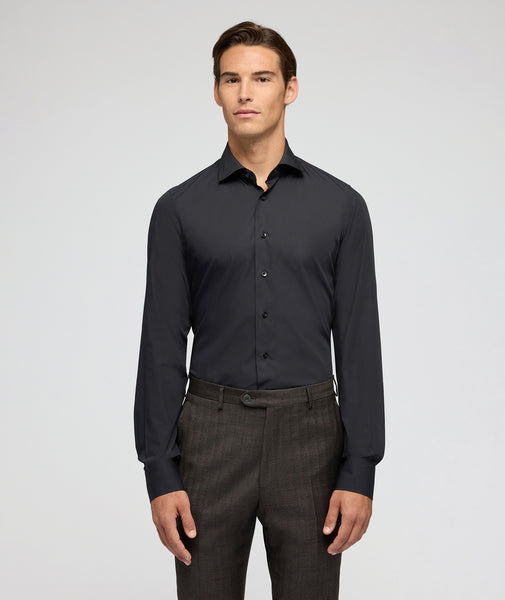 Camisa de ceremonia en algodón negro