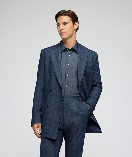 Medium blue denim suit