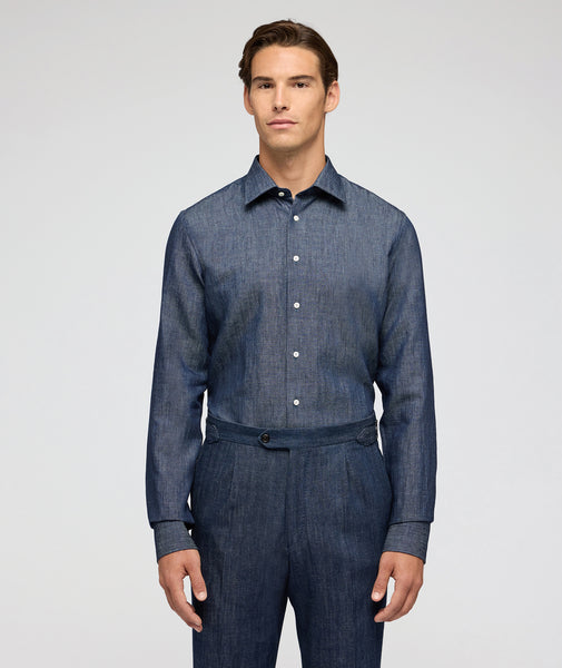 Camisa en denim azul