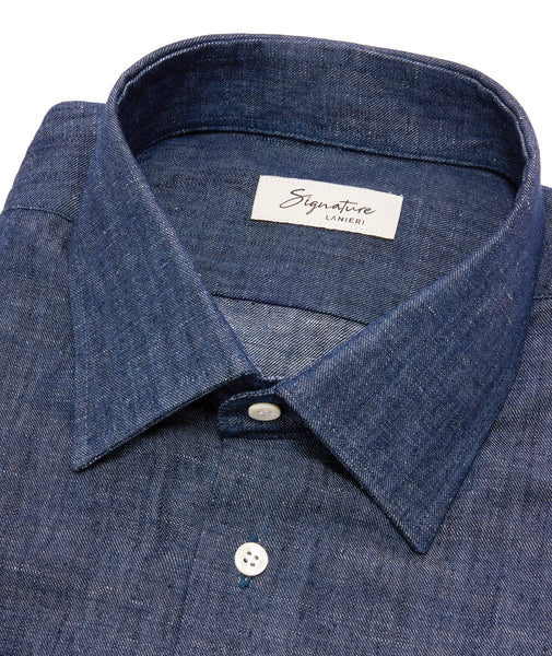 Camisa en denim azul
