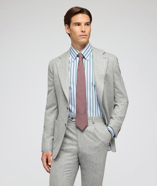 Costume en flanelle de laine dans un mélange de tons gris clair