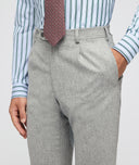 Traje en franela de lana gris claro mélange