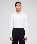 White in Cotton Dobby Shirt