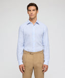 Light Blue Linen Striped Shirt