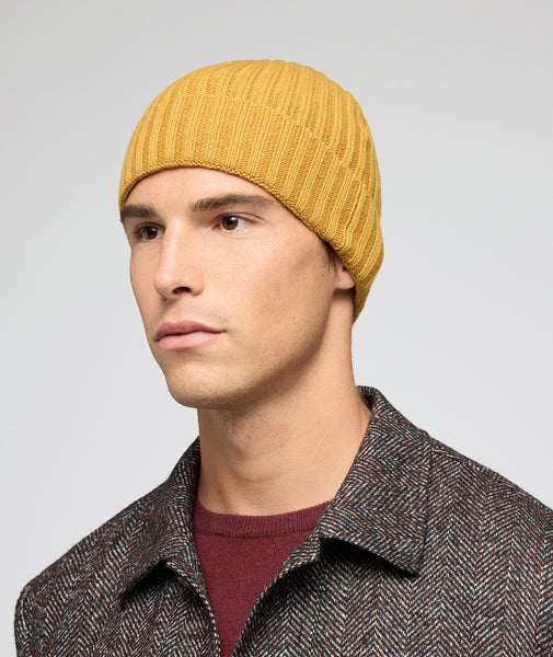 Gorro en cachemira ocre