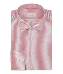Chemise Coton et Lin Rayé Rouge